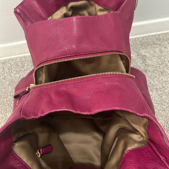 Coach Soft Leather "Edie" Handbag; Fuchsia, 2 Straps - Picture 4 of 13